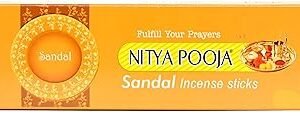 Ambica Nitya Pooja Agarbathies | Sandal Incense Sticks | HandRolled Agarbatti for Pooja | Organic Pooja Supplies | 85g – Pack of 2