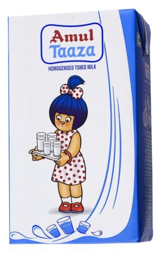 Amul Taaza Homogenised Toned Milk 1 L Carton, Liquid