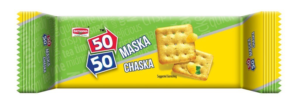 Britannia 50-50 Maska Chaska, 250g (Pack of 5)