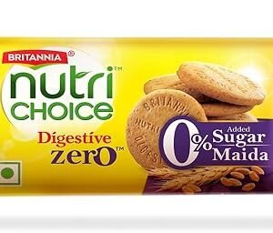 Britannia NutriChoice Digestive Biscuits Zero Maida & Zero ,100G/120G -Refined Wheat Flour,Edible Vegetable Oil (Palm),Sugar,Wheat Bran,Liquid Glucose,Milk Extract & Dough...