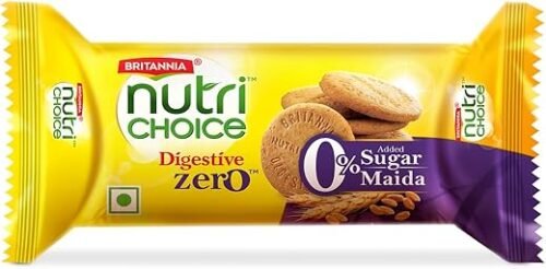 Britannia NutriChoice Digestive Biscuits Zero Maida & Zero ,100G/120G -Refined Wheat Flour,Edible Vegetable Oil (Palm),Sugar,Wheat Bran,Liquid Glucose,Milk Extract & Dough...