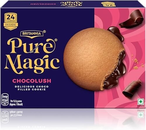 Britannia Pure Magic Chocolush - Delicious Choco Filled Cookie | 300 gm | Live this moment with crunchy and gooey choco filling cookie