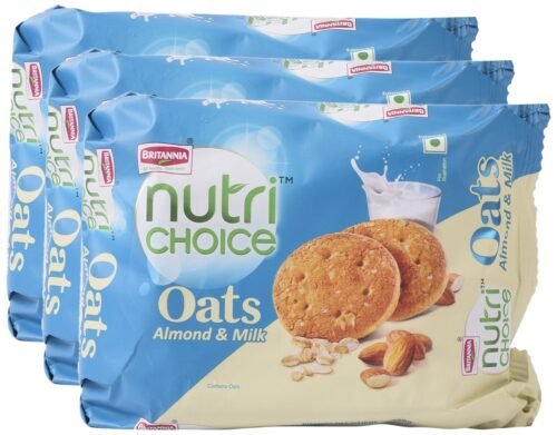 Britannia Star Combo - Britannia Biscuit Oats Almond and Milk, 150G (Pack of 3) Promo Pack, Oatmeal