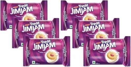 Britannia Treat Jim Jam Cream Biscuits, 138 g Pack of 6