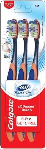 Colgate 360° Floss-tip Soft Bristle Toothbrush Combo Pack Offer (Buy 2 Get 1 Free)