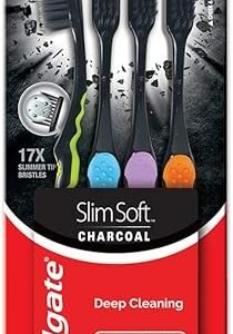 Colgate Charcoal Gentle Deep Cleaning manual Toothbrush for adults - 4 Pieces (Slim Soft)