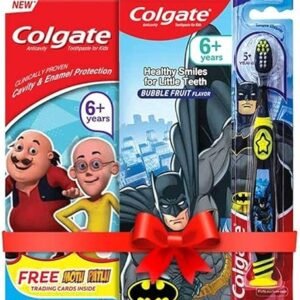 Colgate Kids Oral Care Variety Pack (for 6+ Years) – Motu-Patlu and Batman (Bubble Fruit) Toothpaste, 80g each with Batman Toothbrush, 1pc