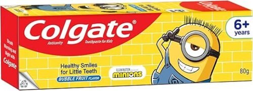 Colgate Kids Toothpaste, Gentle Protection for 6+ Years, Minions, Bubble Fruit Flavour, 80g