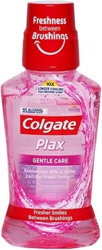 Colgate Maxfresh Plax Sensitive Mouthwash, Alcohol Free Mouth Wash Liquid for Bad Breath - 250 ml (Complete Oral Care)