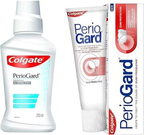 Colgate PerioGard Gum Protection Toothpaste 90g and MouthWash 250ml Helps Fight Plaque Bacteria Dual active Formula Helps To Keep Gums Healthy