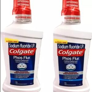 Colgate Phos.Flur Ortho Defense, Active Fluoride Rinse, Sodium Fluoride I.P (Pack Of 2) - Mint, Liquid (1000 Ml)