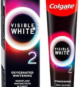 Colgate Visible White O2, Teeth Whitening Toothpaste (25g) for noticeably whiter teeth starting in 3 days. Aromatic Mint with Active Technology, Enamel Safe Teeth Whitening &...