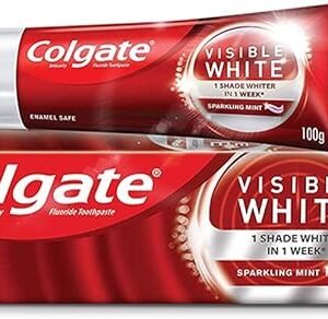 Colgate Visible White, teeth whitening Toothpaste with sparkling mint - 100gm