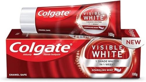 Colgate Visible White, teeth whitening Toothpaste with sparkling mint - 100gm