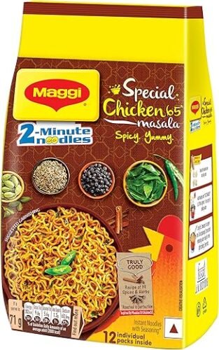 MAGGI 2-Minute Instant Noodles, Special Chicken65 Masala, 852 grams, Pack of 12