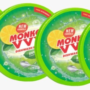 Monkey VVV Dishwash Round 250 gm with scrubber (Pack of 4)