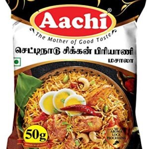 MR & SONS_Aachi Spice Powder - Chettinadu Biryani Masala - 50gm & MJR Basmati Rice-250gm