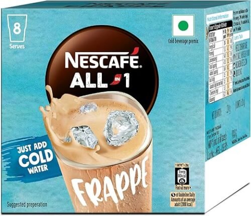 Nescafe All In 1 Frappe | Indulgent Cold Coffee | Instant Cold Coffee Mix Powder - Just Add Cold Water | 224g (Pack Of 8 Sachets)